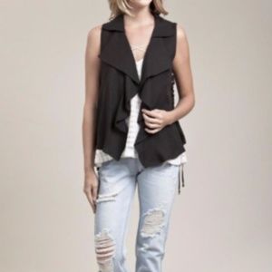 ANTHROPOLOGIE Split Back Lace Up Vest NWT
